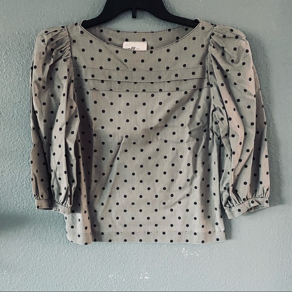 JAFF Tops - vintage JAFF by CAROL ANDERSON gray polkadot top